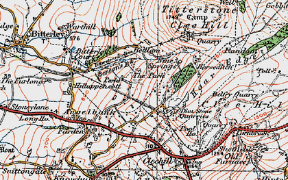 Old map of Dhustone in 1921