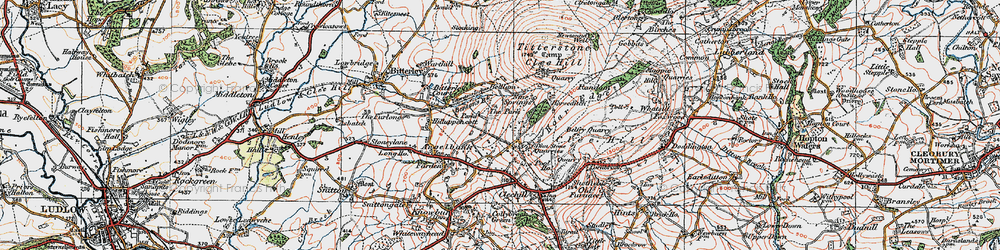 Old map of Dhustone in 1921