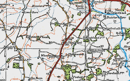 Old map of Dial Post in 1920
