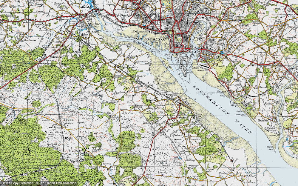 Old Map of Dibden, 1919 in 1919