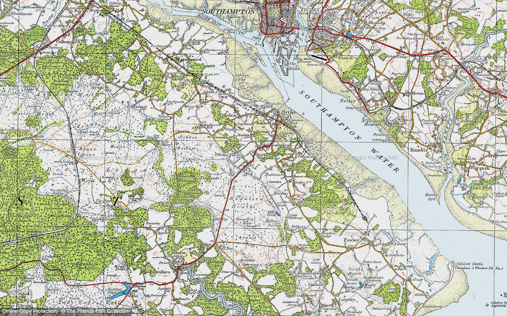Old Map of Dibden Purlieu, 1919 in 1919