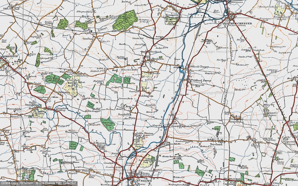 Old Map of Diddington, 1919 in 1919