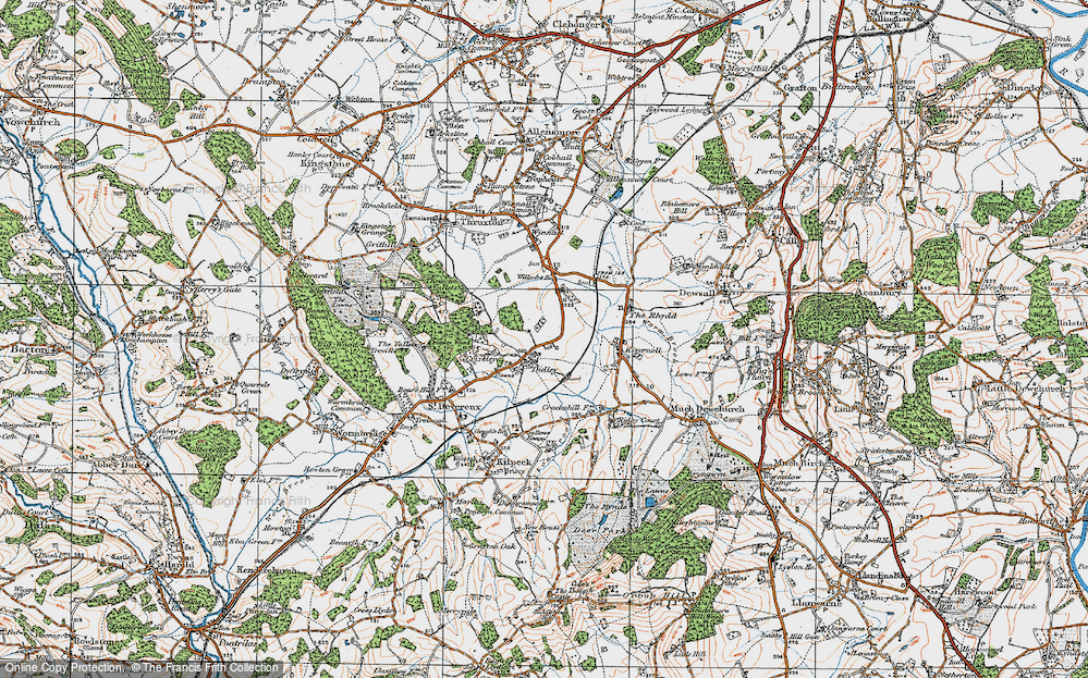 Old Map of Didley, 1919 in 1919