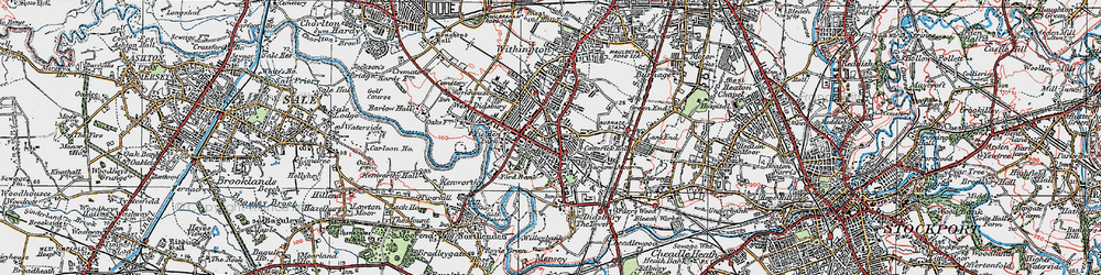 Old map of Didsbury in 1923