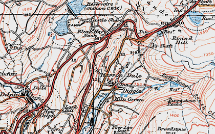 Old map of Diggle in 1924
