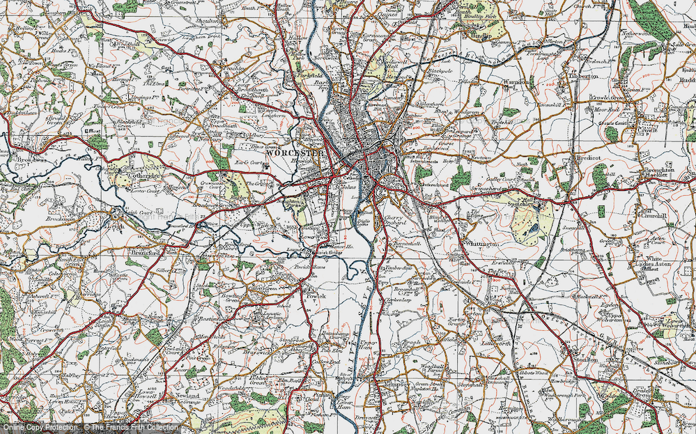 Old Map of Diglis, 1920 in 1920