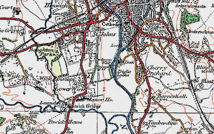 Old map of Diglis in 1920