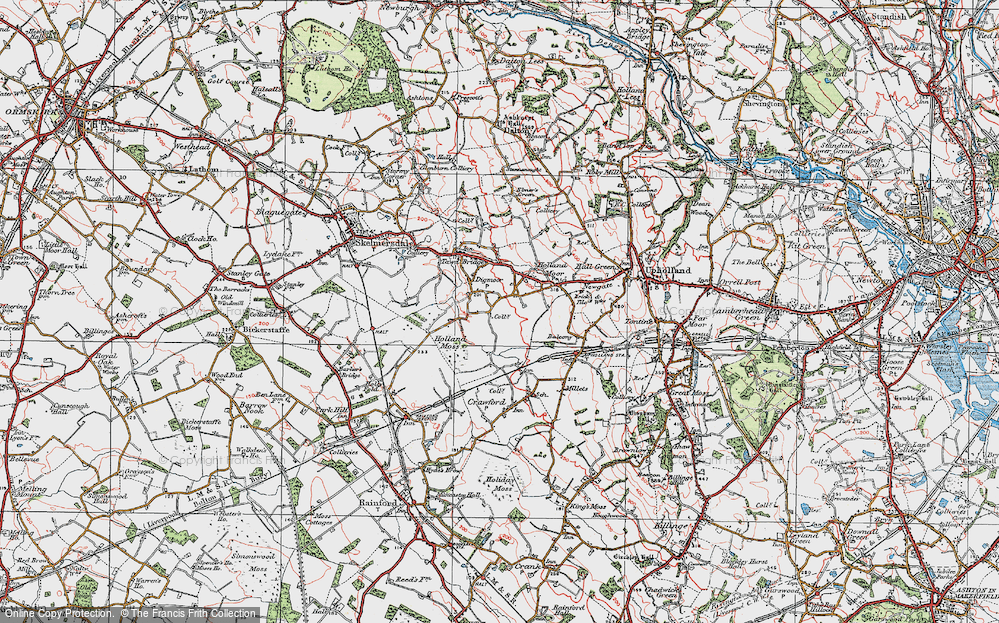 Old Map of Digmoor, 1923 in 1923