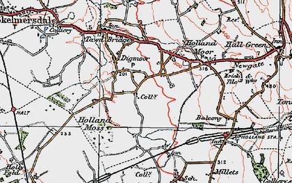 Old map of Digmoor in 1923