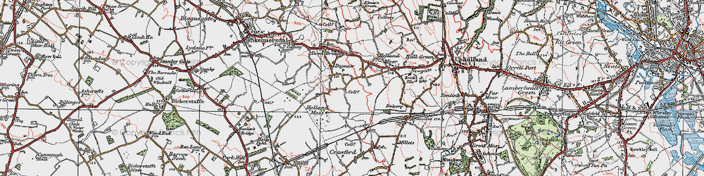 Old map of Digmoor in 1923