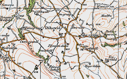 Old map of Afon Feinog in 1923
