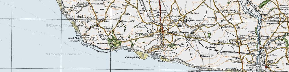 Old map of Dimlands in 1922