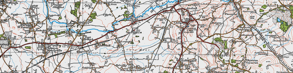 Old map of Alford Fields in 1919