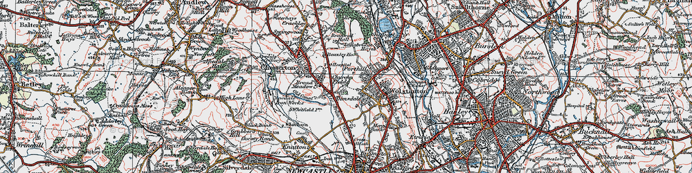 Old map of Dimsdale in 1921