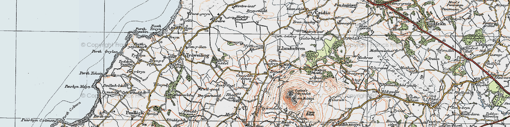 Old map of Y Ddôl in 1922