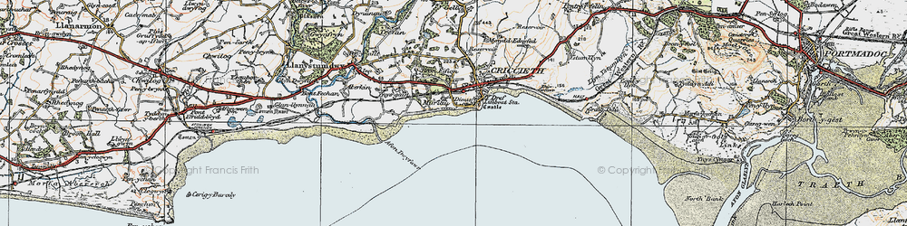 Old map of Dinas in 1922
