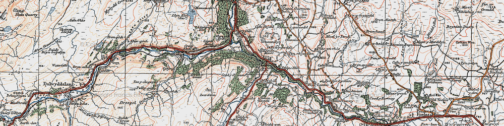 Old map of Dinas Mawr in 1922