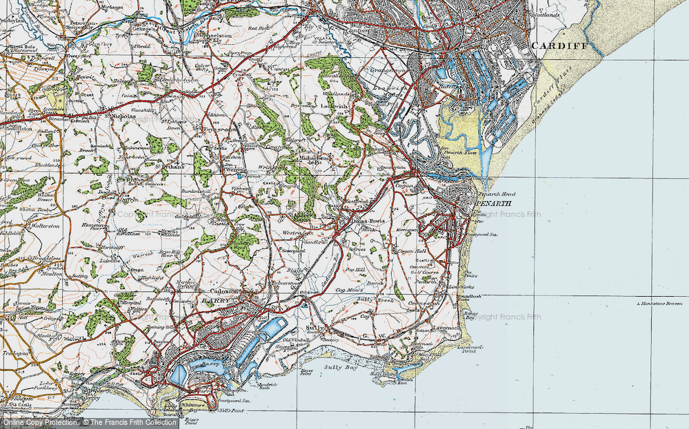Old Map of Dinas Powis, 1919 in 1919
