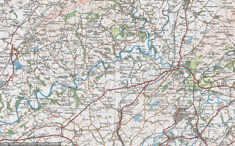 Old Map of Dinckley, 1924 in 1924