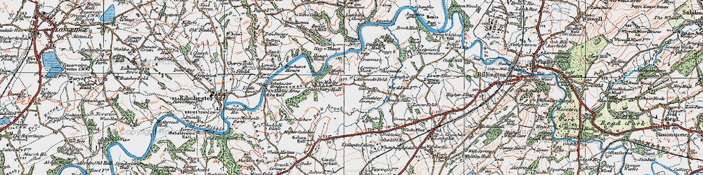 Old map of Dinckley in 1924