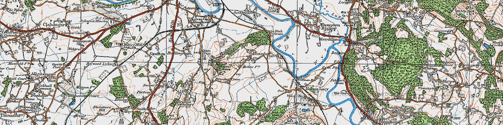 Old map of Dinedor in 1920