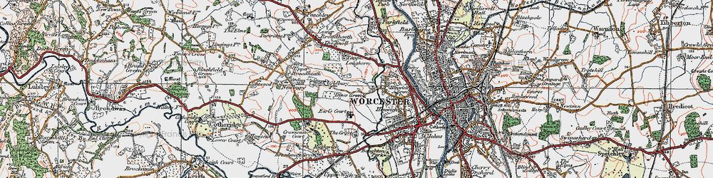 Old map of Dines Green in 1920