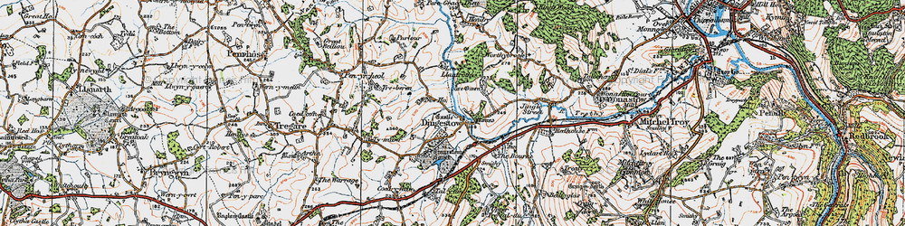 Old map of Dingestow in 1919