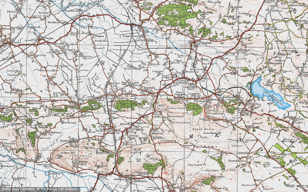 Old Map of Dinghurst, 1919 in 1919