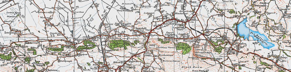 Old map of Dinghurst in 1919