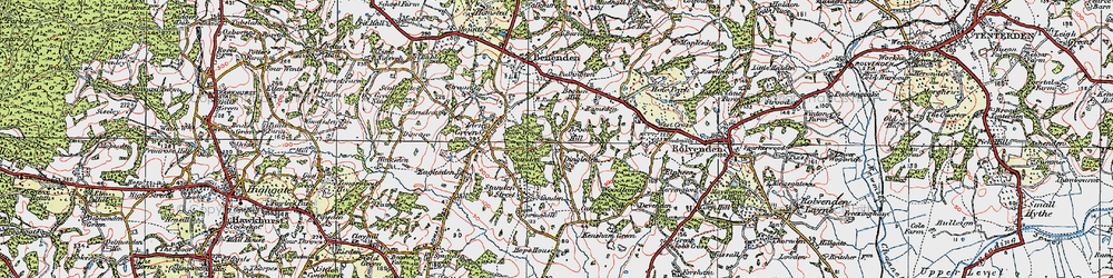 Old map of Dingleden in 1921