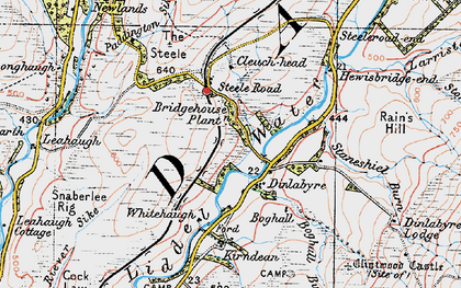 Old map of Dinlabyre in 1925
