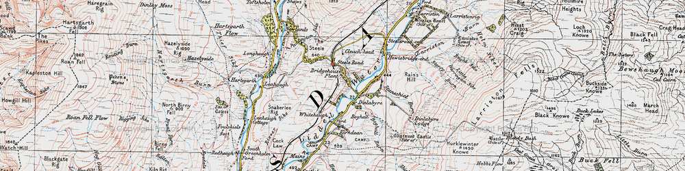 Old map of Dinlabyre in 1925