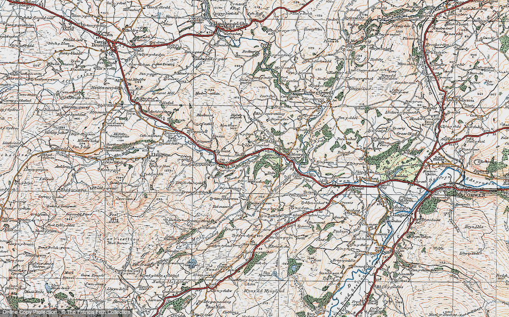 Old Map of Dinmael, 1922 in 1922