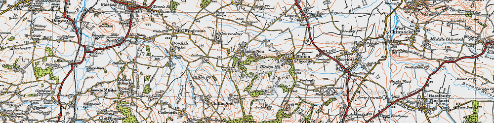Old map of Dinnington in 1919