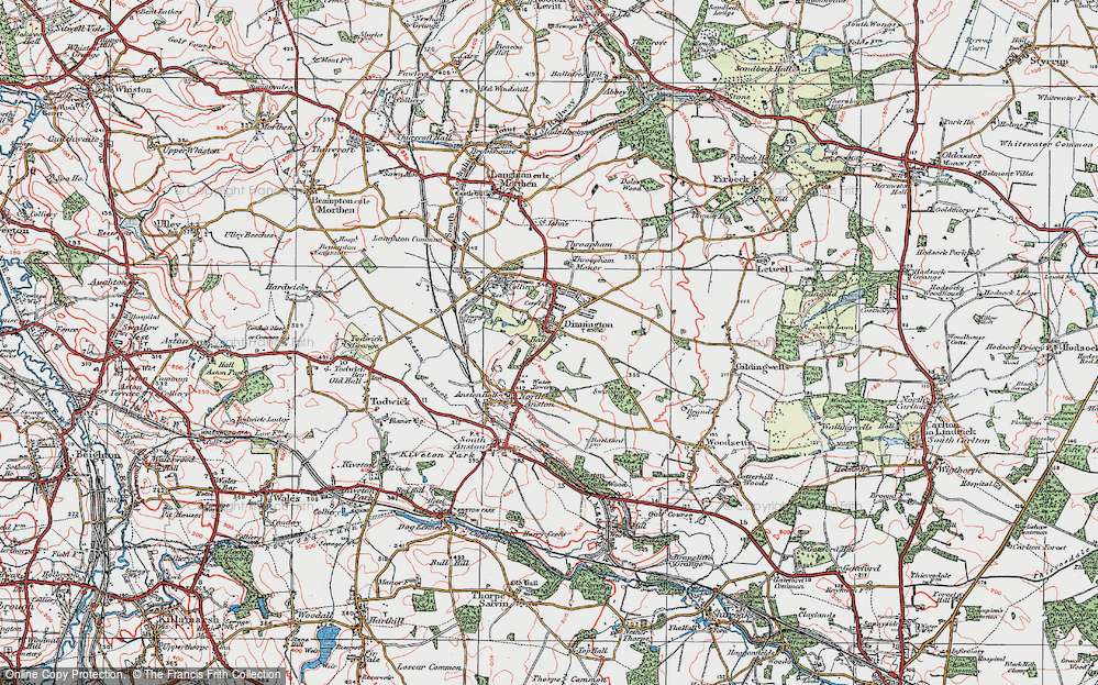Old Map of Dinnington, 1923 in 1923