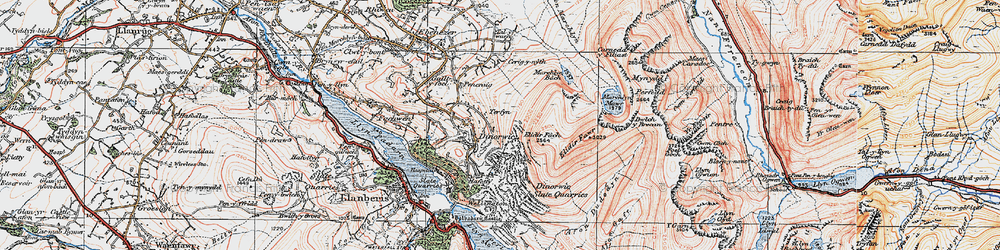 Old map of Afon Dudodyn in 1922