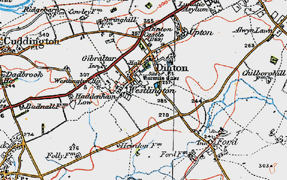 Old map of Dinton in 1919