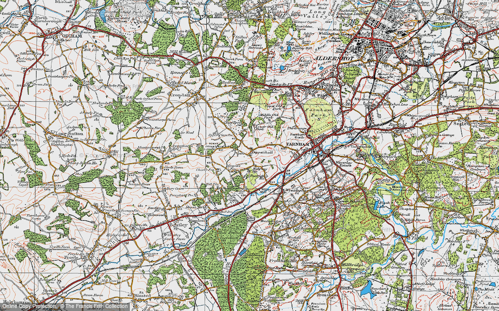 Old Map of Dippenhall, 1919 in 1919