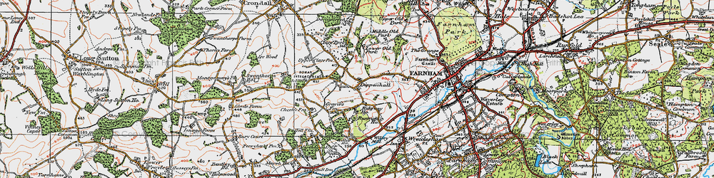Old map of Dippenhall in 1919
