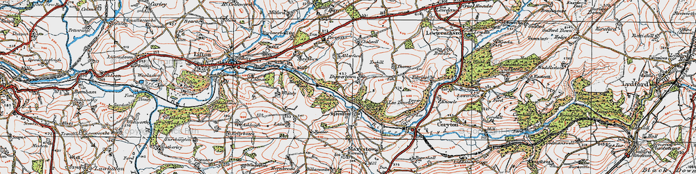 Old map of Allerford in 1919