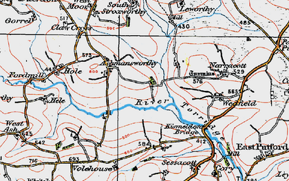 Old map of Dipple in 1919