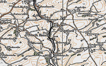 Old map of Diptford in 1919