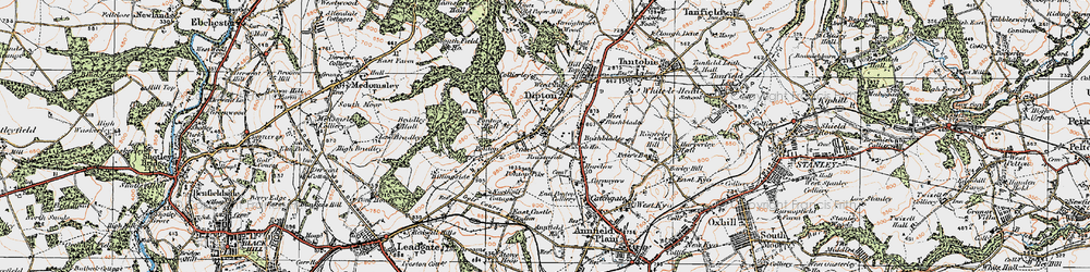 Old map of Dipton in 1925