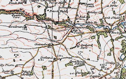 Old map of Diptonmill in 1925