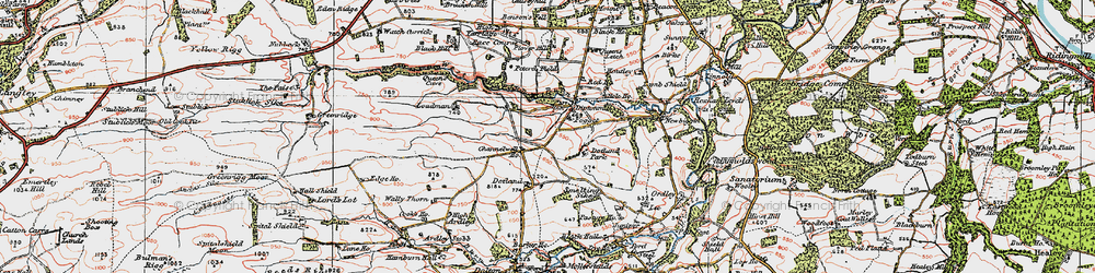 Old map of Diptonmill in 1925