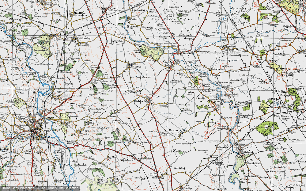Old Map of Dishforth, 1925 in 1925