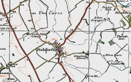Old map of Dishforth in 1925