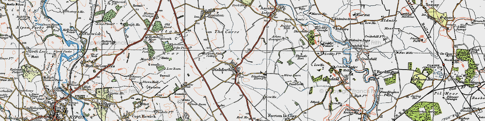 Old map of Dishforth in 1925