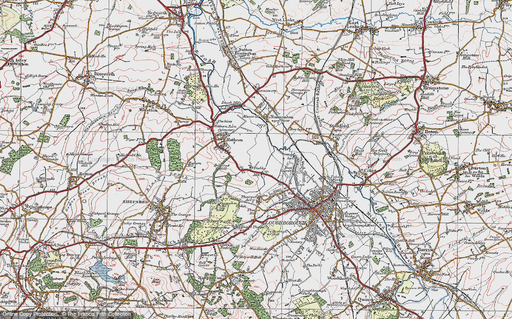 Old Map of Dishley, 1921 in 1921