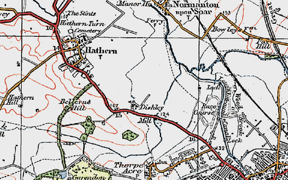 Old map of Dishley in 1921